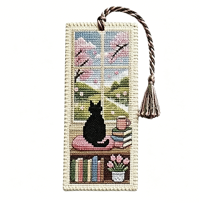 Charming Cat Cross Stitch Bookmark
