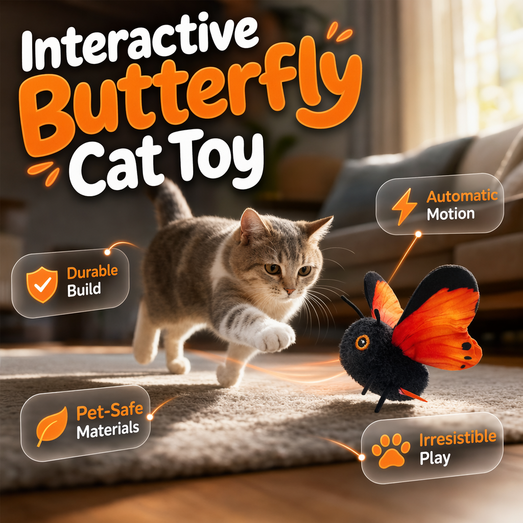 Smart Sensing Flapping Butterfly Toy Interactive Cat🐾